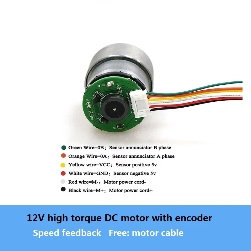Электродвигатель постоянного тока с высоким крутящим моментом 37GB-520, металлическая Шестерня 12 в 37 мм, мотор с кодировщиком холла, отзывы о скорости для радиоуправляемого робота, деталь шасси «сделай сам»