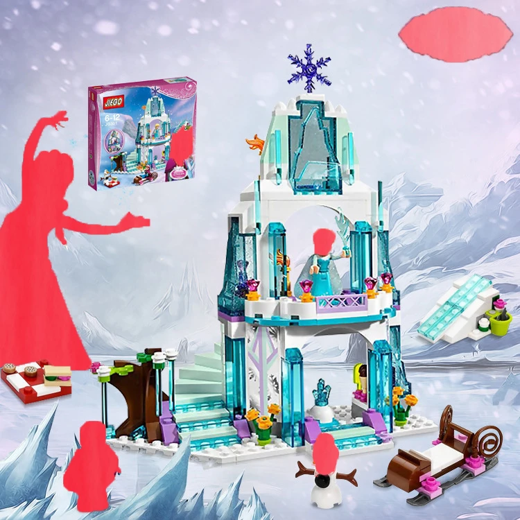 Ледяной замок Русалочка Эльза Анна Золушка Белль строительные блоки кирпичи