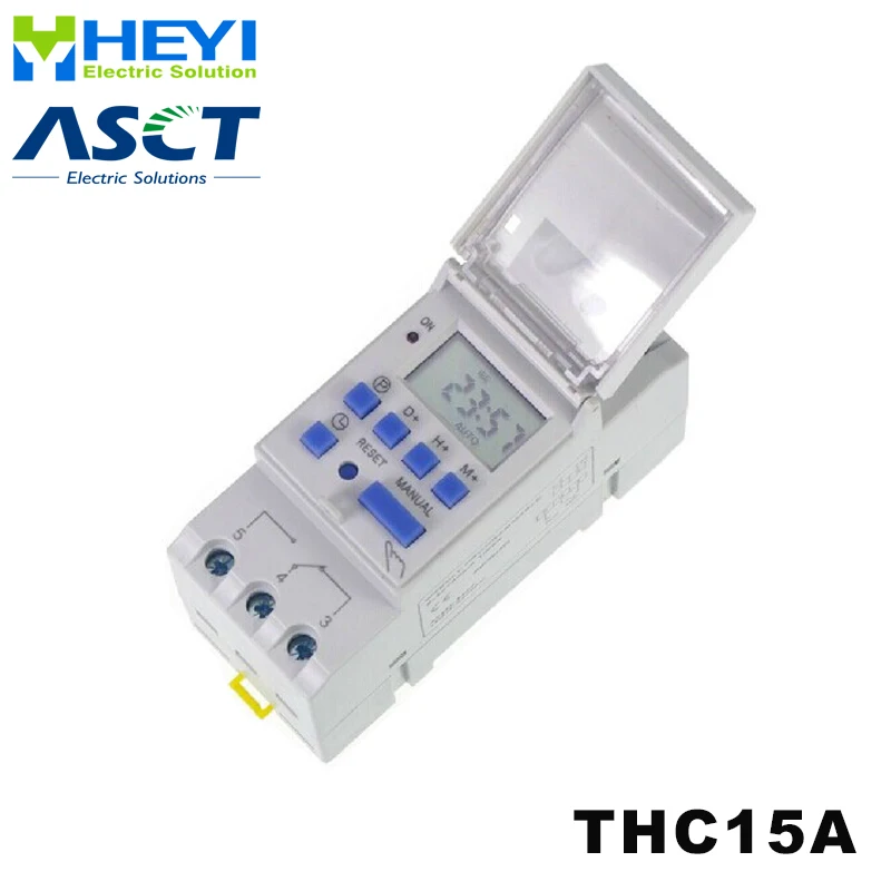220VAC 16A LCD din рейка программируемый цифровой переключатель времени THC15A таймер