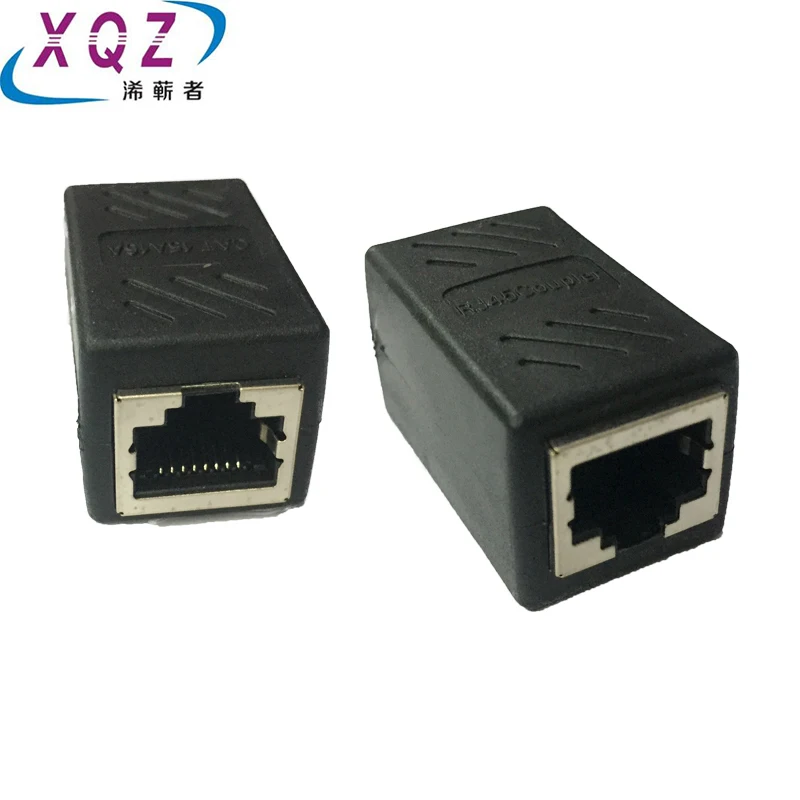 RJ45 joinner удлинитель сетевого кабеля RJ45 адаптер «Мама-мама» Интернет-удлинитель 8P8C сетевой кабель соединитель черный с замшевой