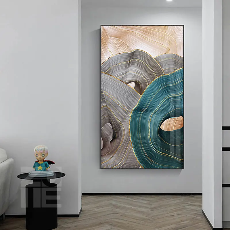

Nordic Canvas Painting Modern Abstract Luxury Ribbon Posters Prints Wall Pictures for Living Room Bedroom Decor Gold Art Poster