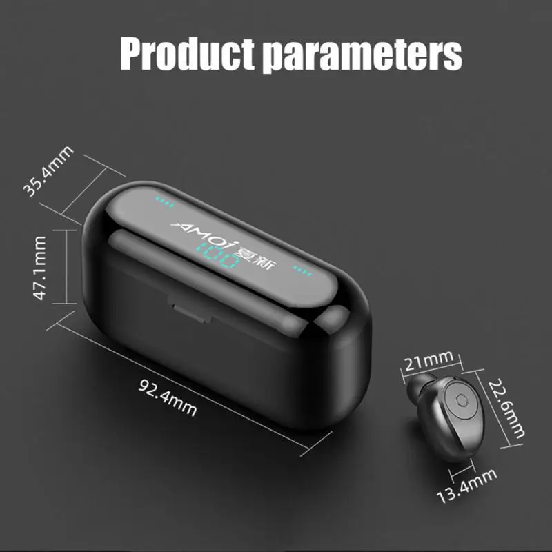 Настоящие беспроводные наушники Bluetooth V5.0 F9 TWS наушники с микрофоном светодиодный дисплей с 2000 мАч Внешний аккумулятор Спортивная гарнитура