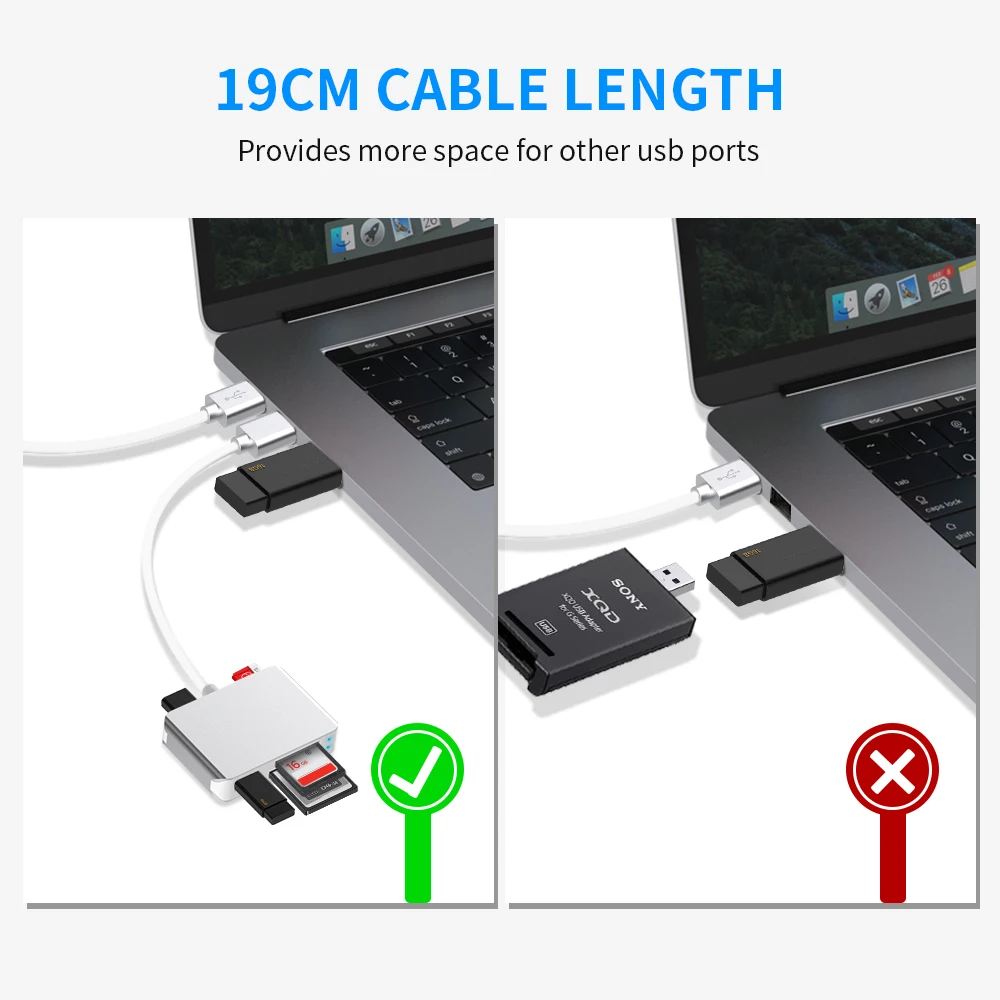 Устройство для чтения карт памяти Rocketek Type C/ USB 3 0 XQD SD/TF Micro SD Высокоскоростная