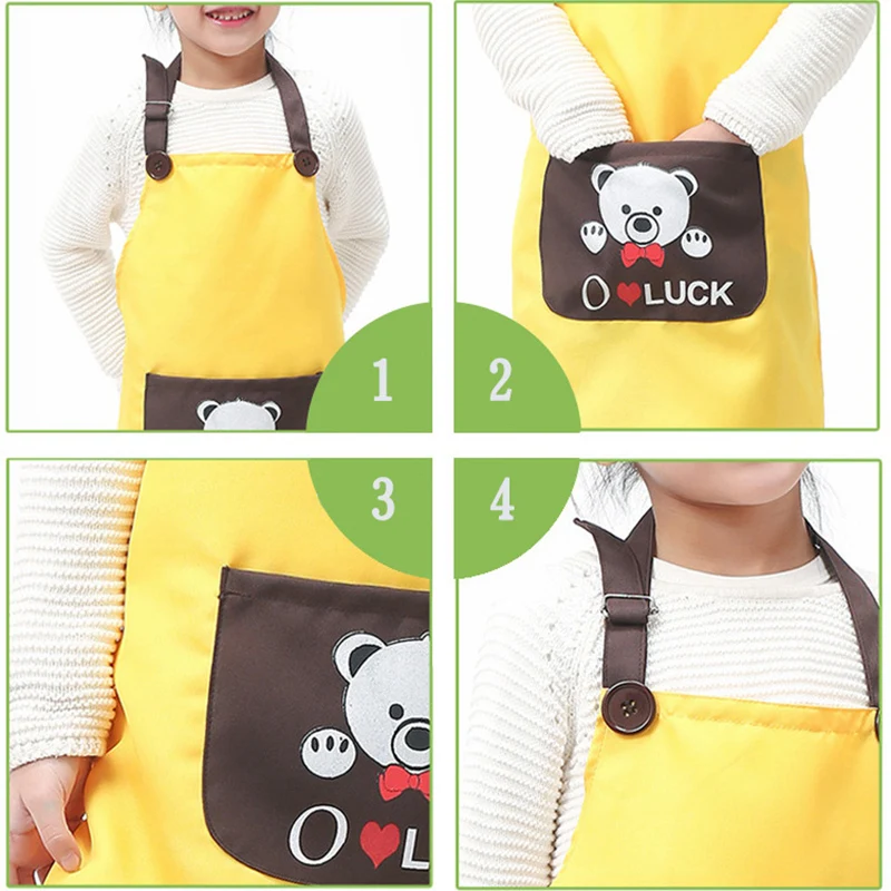 4 предмета в комплекте детская одежда для выпечки Детский фартук без рукавов с