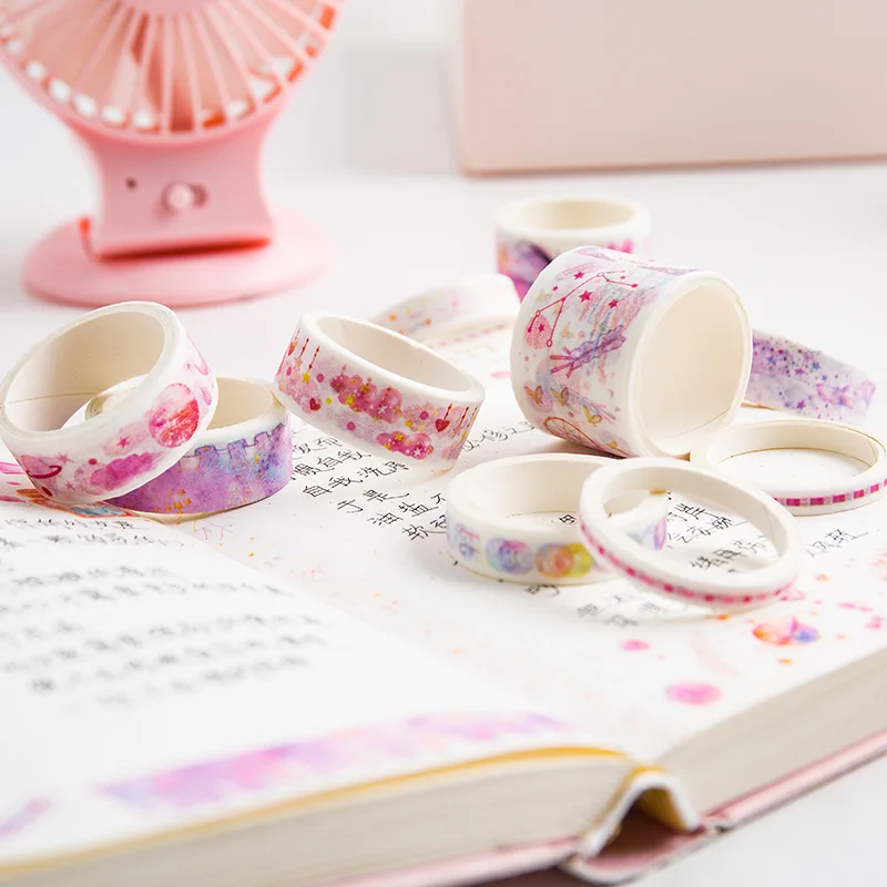 10 шт./компл. tasiemki Васи клейкие ленты ozdobne милые kawaii Маскировочная Лента наклейки