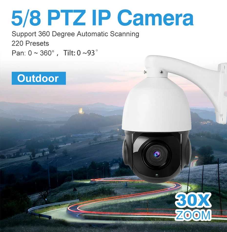 Hikvision совместимая PTZ IP-камера 5MP 8MP IR PoE 18-30X ZOOM Plug &amp Play с NVR CCTV Security IPC 4 шт./лот - купить