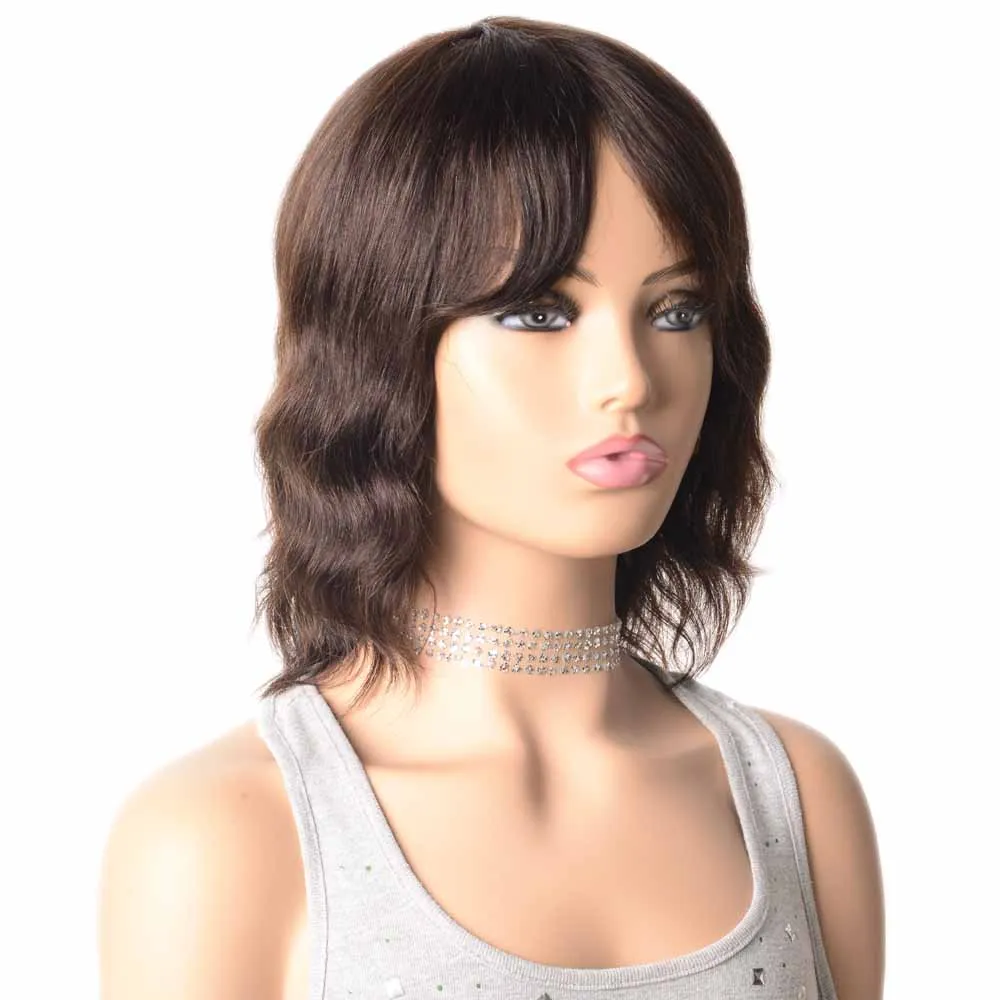 Парик из малайзийских человеческих волос с волнистыми волосами | Шиньоны и