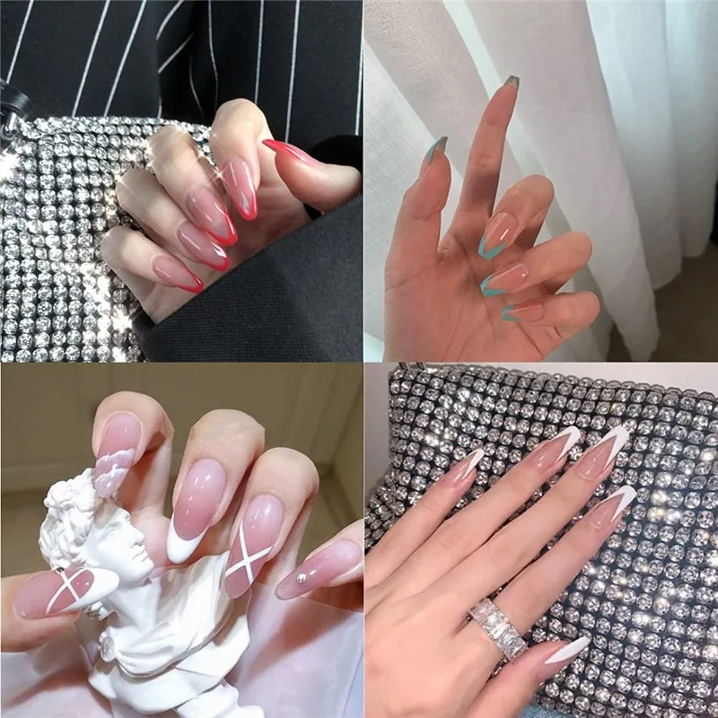 Nail Art Cutter French Manicure Cut V Tips Edge Stencil Trimmer Easy Nails Forms Salon Applicator Tool Kit Polish Molds Template | Красота и