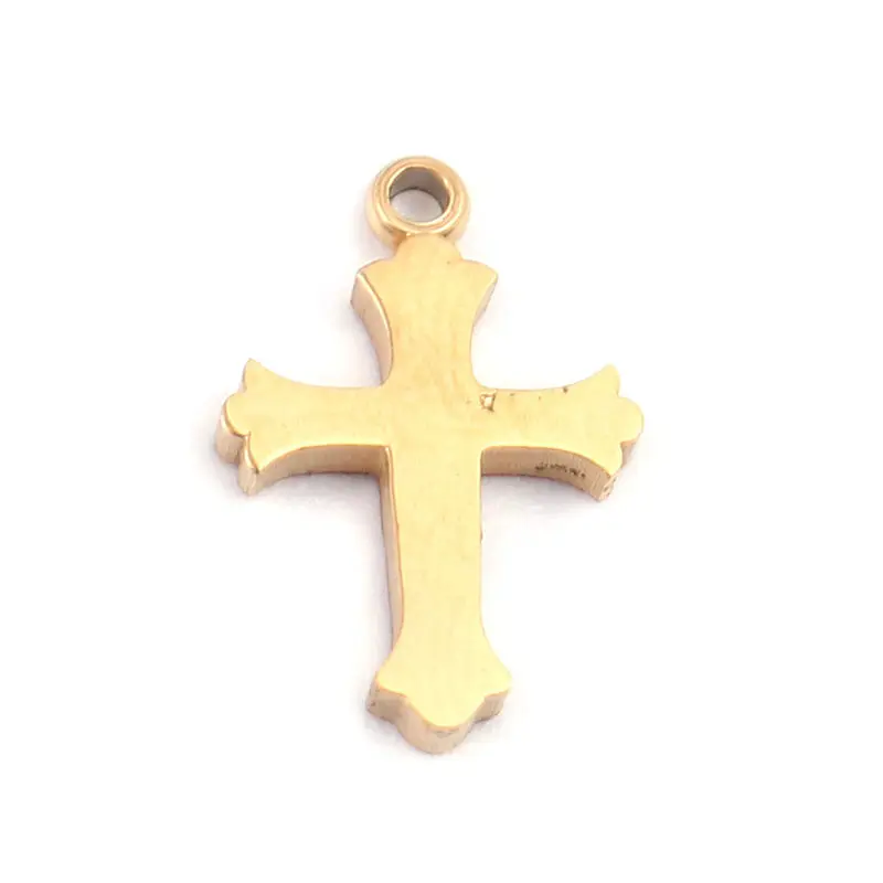 2 шт. Новые Подвески из нержавеющей стали в форме Креста серебряные и золотые