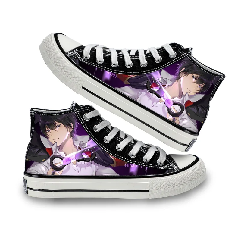 

Unisex Anime Cartoon HITMAN REBORN! Casual Ankle Canvas Shoes Sawada Tsunayoshi Hibari Kyoya High Flats Duck Shoes Sneakers