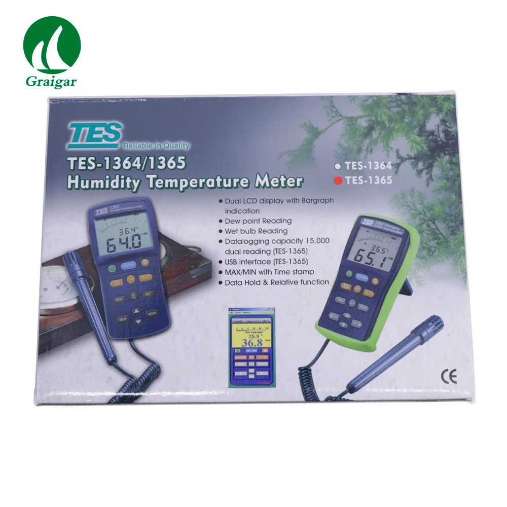 

High Quality Digital Temperature Humidity Meter TES-1365 Thermometer Hygrometer -20C~60C 1%RH~99%RH