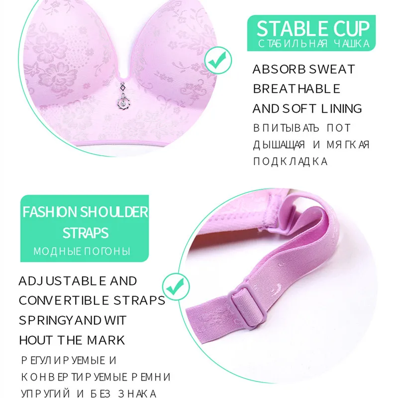 Xianqifen Seamless Bras for Women Sexy Lingerie Push up Plus Size Gathering Bra Brassiere Women' Underwear Wire free CD Cup