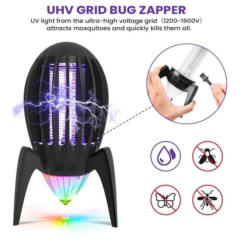

2 in 1 Mosquito Killer Lamp,Electric Portable Bug Zapper with Night Light,USB Insect Killer Pest Control Repellent Traps