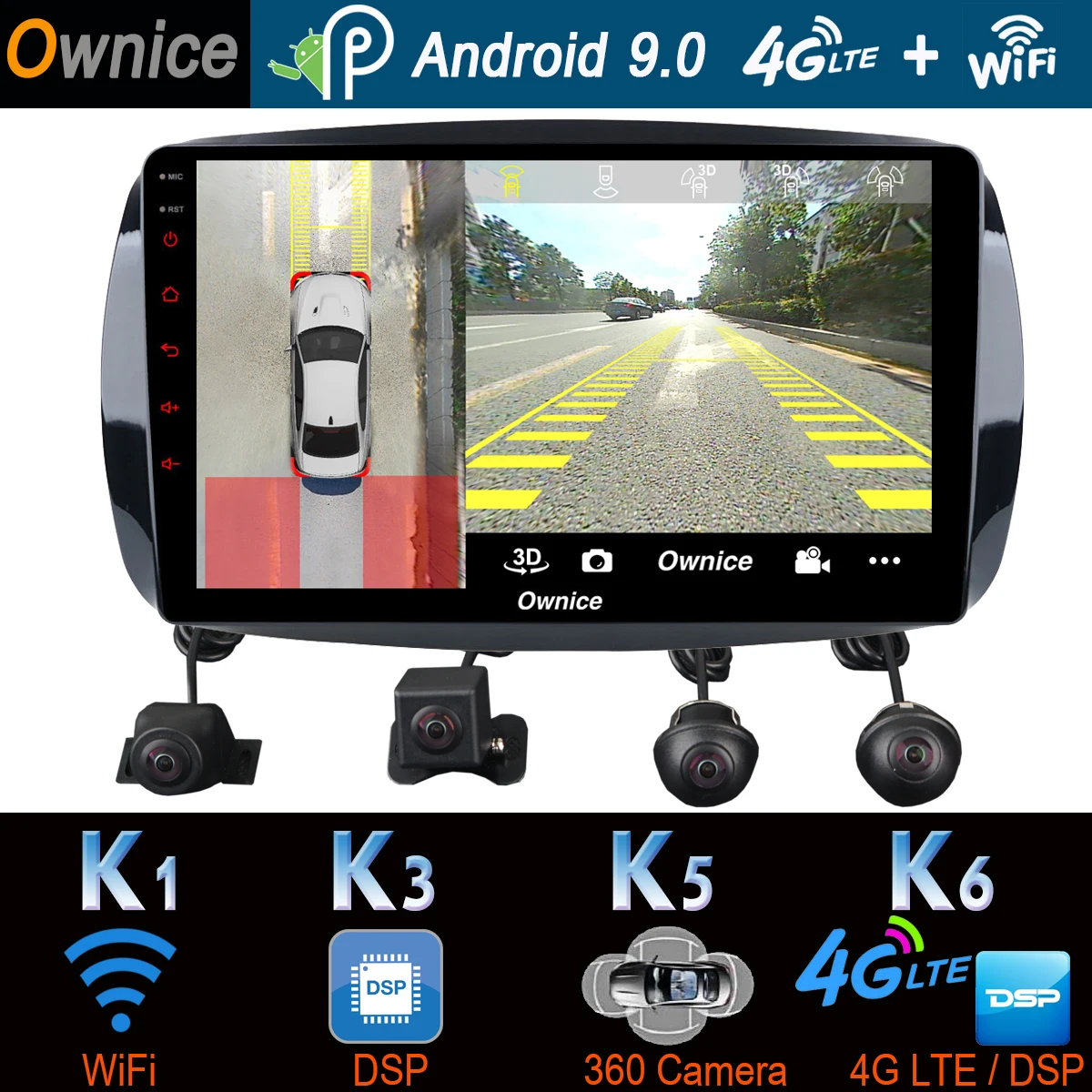 Камера 360 ° 4G LTE wifi Android 9 0 + 64G SPDIF DSP CarPlay Автомобильный плеер для Mercedes Benz Smart Fortwo 2016 2019