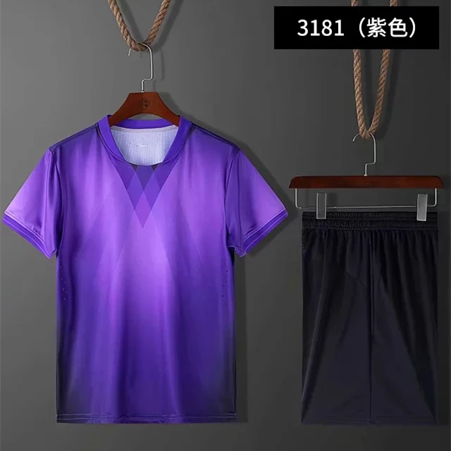 3181 purple Мужской, женский, детский футбольный комплект, форма Джерси, спортивный комплект, одежда Survete, мужские футболки для футбола, спортивные костюмы, изготовленные на заказ, с принтом - Цвет: 3181 purple