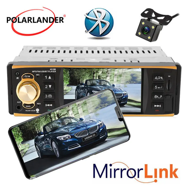 Автомагнитола 1 Din MP5 плеер 4 дюйма Bluetooth стерео для Android HD MirrorLink Авторадио