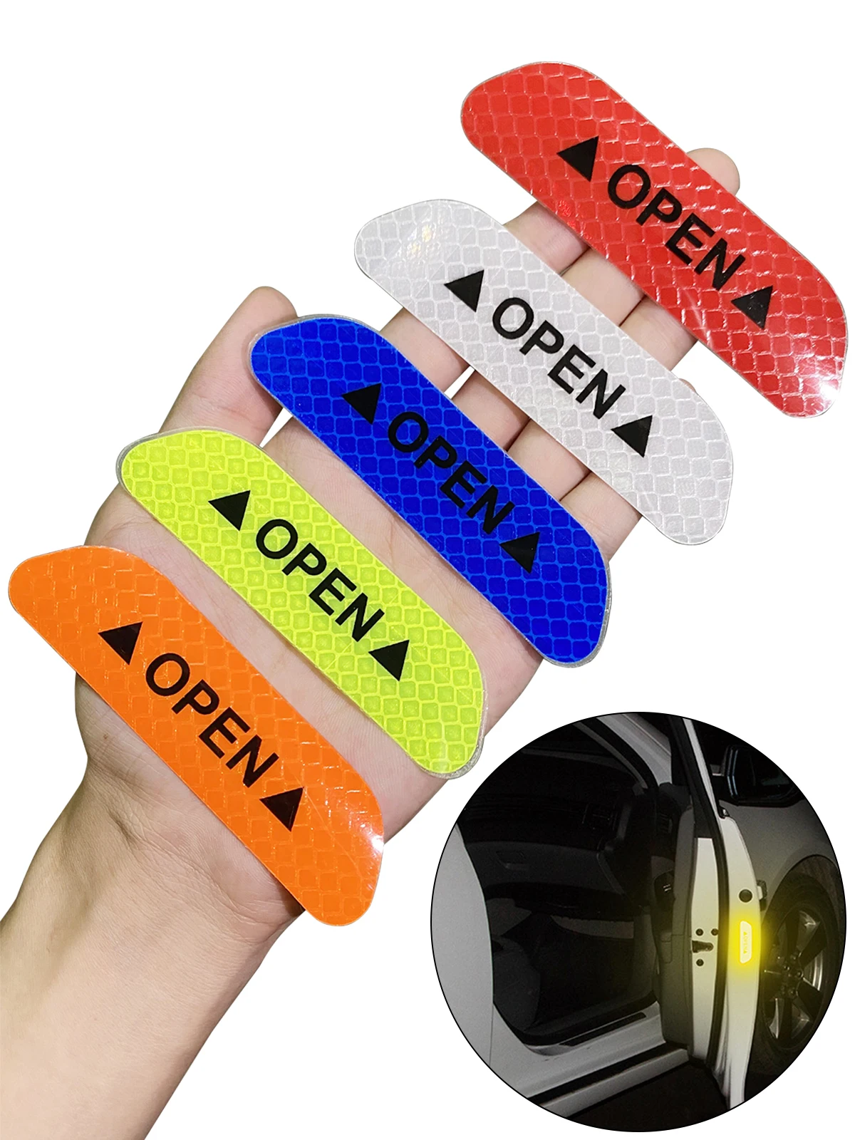 Наклейка на дверь автомобиля Открытая флуоресцентная Светоотражающие
