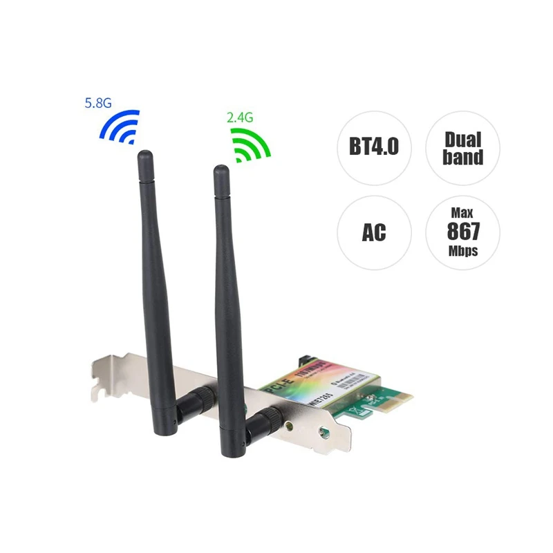 WiFi карта AC 1200 Мбит/с BT4.0 беспроводной PCIe сетевой адаптер 5 8 ГГц/2 4 ГГц