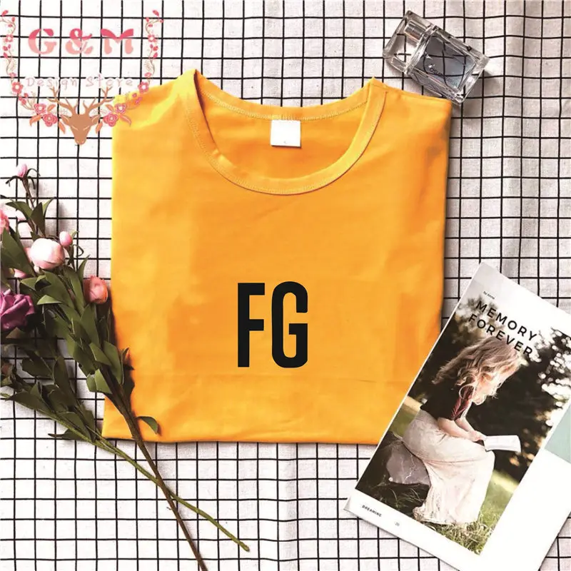 Новое поступление FG С буквенным принтом Футболки женские Kpop корейский стиль Мода Tumblr Футболка Harajuku уличная Женская вентиляторы Повседневная футболка Топы - Цвет: yellow t black words