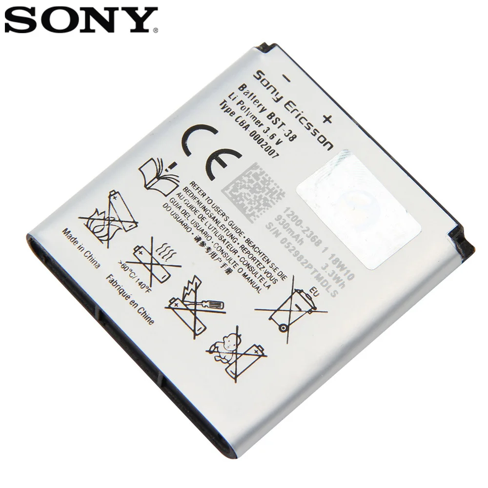 Оригинальный аккумулятор для SONY BST-38 оригинальная запасная батарея Sony C510 C902 C905 S500