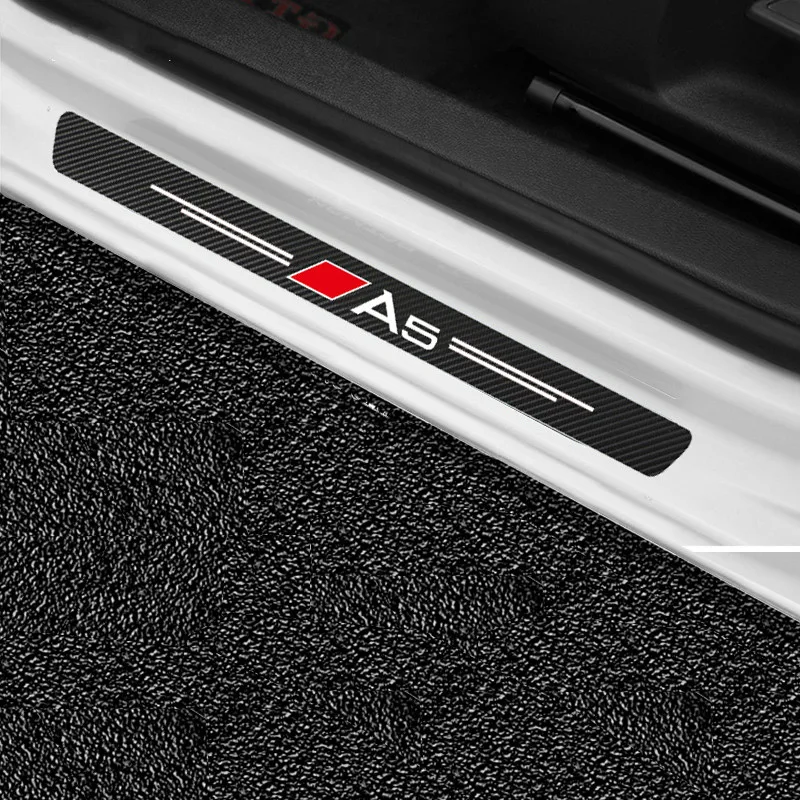 4 шт. защитных пленок для порогов дверей автомобиля из углеродного волокна для Audi A4 B5 B8 B7 B6 B9 A6 C5 C6 C7 C8 A3 8P 8V 8L A5 Q5 Q3 Q7 A7 TT.