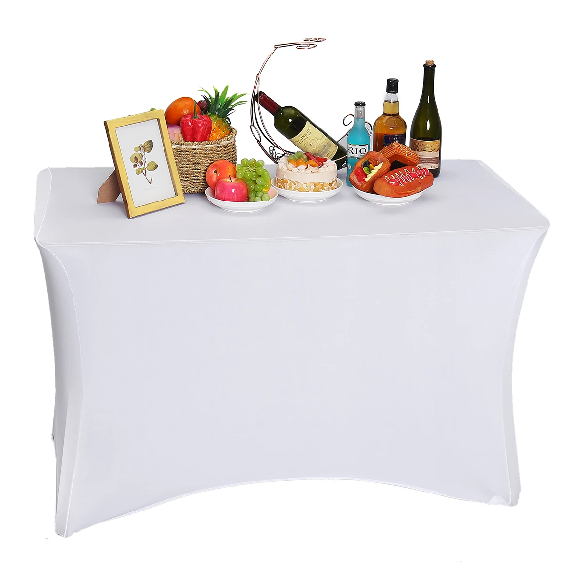 Скатерть прямоугольная Свадебная длинная планка эластичный растягивающийся