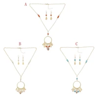fashion conch chain pendant necklace natural sea shell earrings nicklaces for women summer beach party jewelry sets