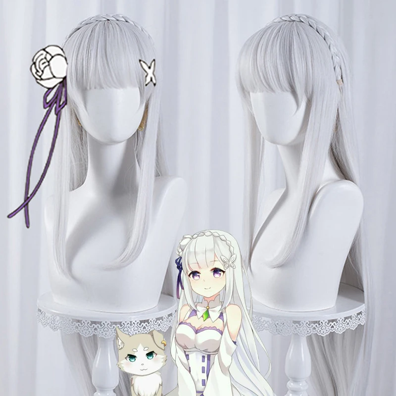Аниме Re:Zero Начальная жизнь в другом мире Эмилия Косплей парики женские