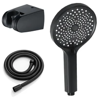 3 function wall mounted bathroom hand shower abs round gray portable shower head with abs holder and pvc hose