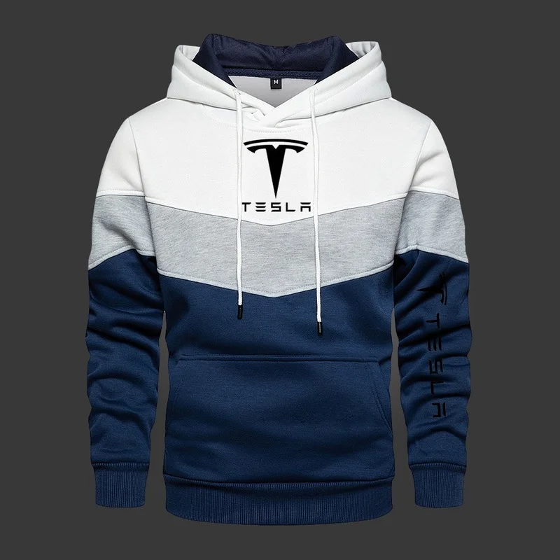 

2021 New Men's Hooded Tesla Fashion Long Sleeve Outwear Autumn Spring Casual Hoodies Fleece Warm Sportswear Thicken Sweatshirts