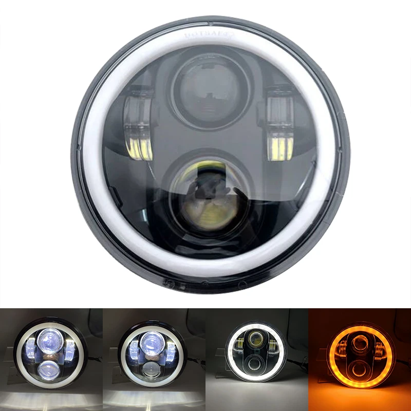 

5.75'' Motorcycle LED Headlight with White DRL Amber Turn Signal Light For Road King Glide Sportster 883 XL883 FXCW Triumph
