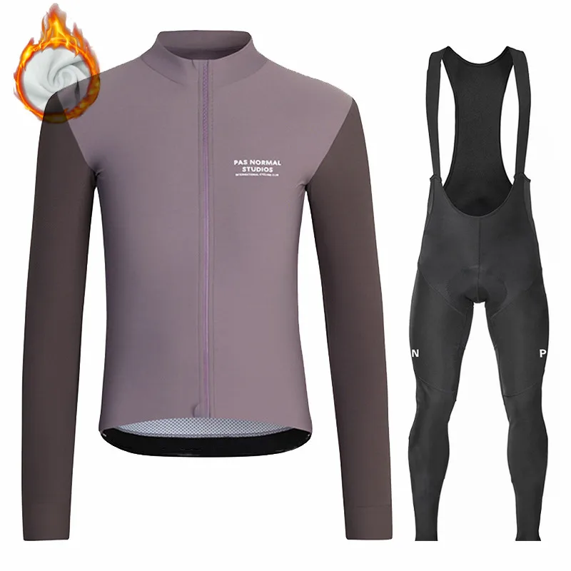 

2022 Newest Pns Winter Thermal Fleece Cycling Clothing Men's Jersey Suit Outdoor Riding Bike MTB Clothes 20D Gel Bib Pants