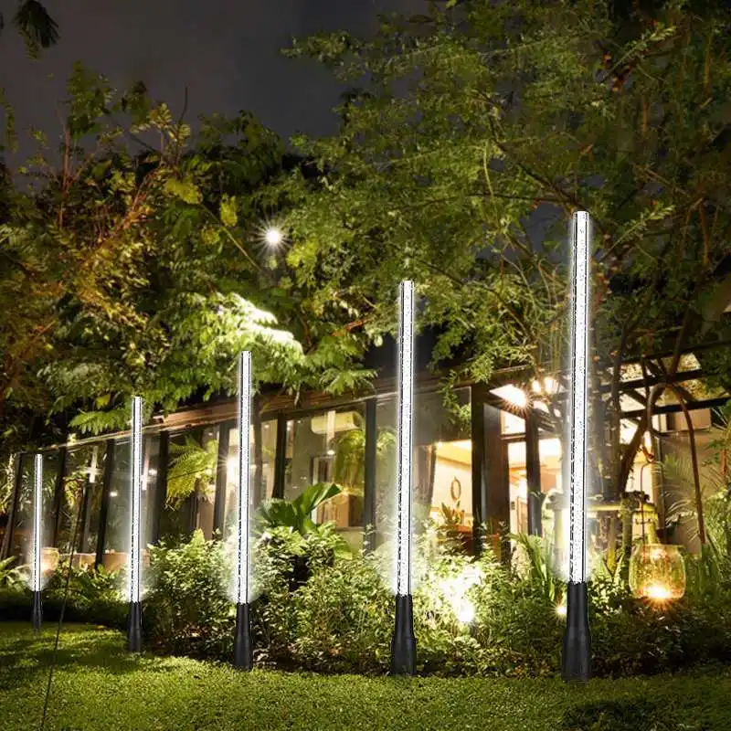 

Solar Power Tube Lights Lamps Acrylic Bubble Pathway Lawn Landscape Decoration Garden Stick Stake Light Lamp Set
