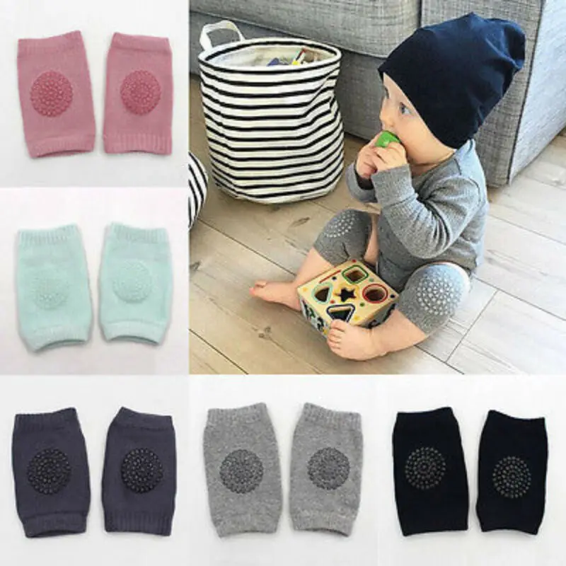 Codo antideslizante de seguridad para beb&eacute;s, rodillera para gatear, transpirable con estampado de letras, Protector de calentador para ni&ntilde;os peque&ntilde;os, 1 par-5
