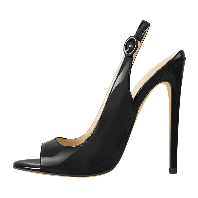 Richealnana Women's Peep Toe Pink Stiletto Sandals 12cm Thin High Heels Pumps Sandals Ladies Shoes Open Toe Big Size Summer