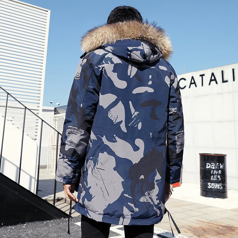 

Big size 90% down jackets men's winter jacket fashion warm duck skin down jackets big pockets medium-long thick parkas snowjacke