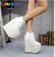 women promotion new hattie height 19cm super high heels slope heels short boots heightening nightclub stage womens boots