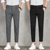 men cropped pants business trousers formal regular fit long pants casual seluar panjang lelaki