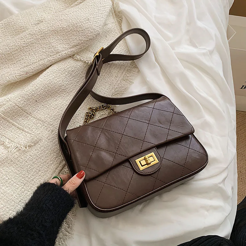 

Женская брендовая сумка через плечо, элегантная качественная универсальная сумка через плечо из искусственной кожи, модная трендовая сумк...