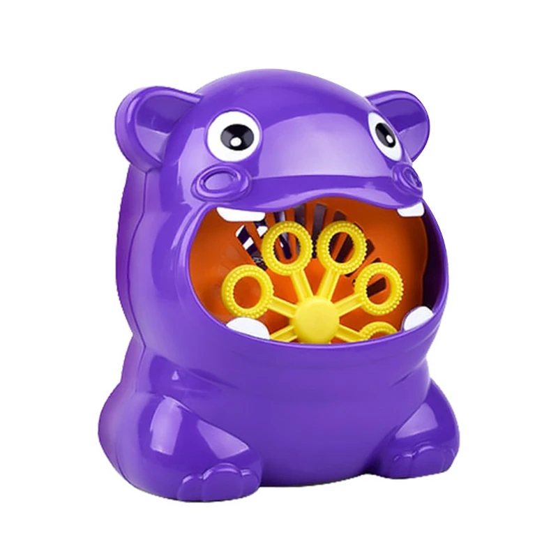 

1PC Bubble Maker Beach Toy for Kids Electric Toy for Toddlers Frog Hippo Bubble Stick Wand Musical Blower for Wedding DXAD