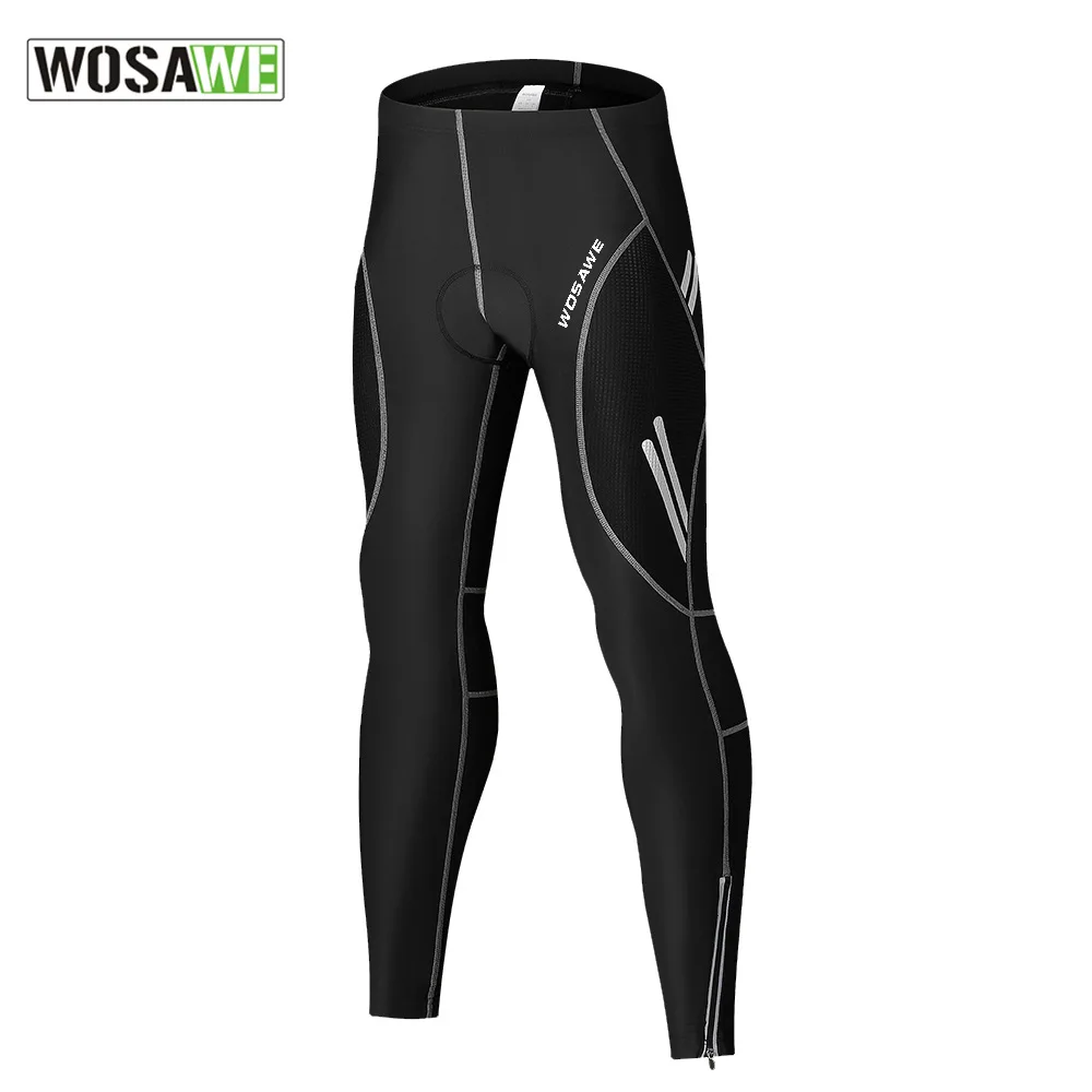 

WOSAWE Reflective Men's Cycling Pants with Gel Pad Breathable Quick Dry Compression Cycling Tights MTB Road Bike Bicycle Pants
