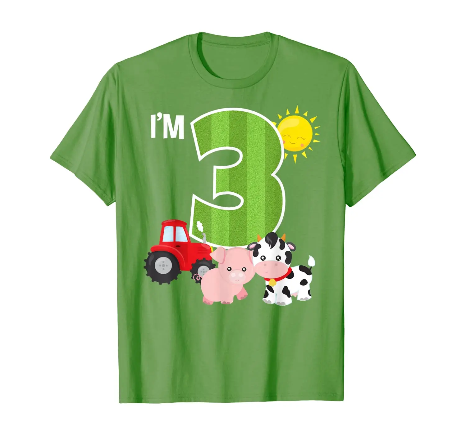 

I'm 3 Little Farmer Red Tractor Cow Pig 3rd Birthday T-Shirt