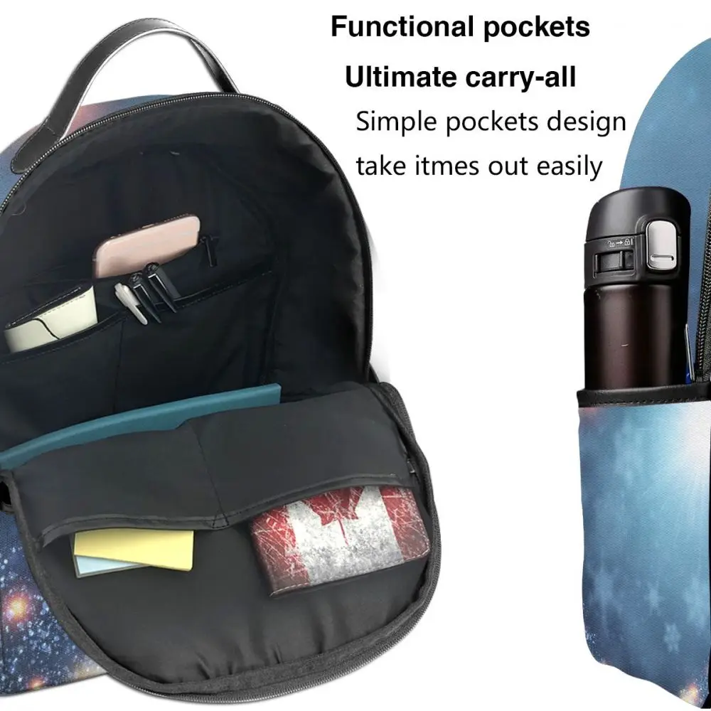 

Blue Sparkling With Stars Backpack Boy Girl School Bag for Teenager Student Shoulder Bag Travel Bag