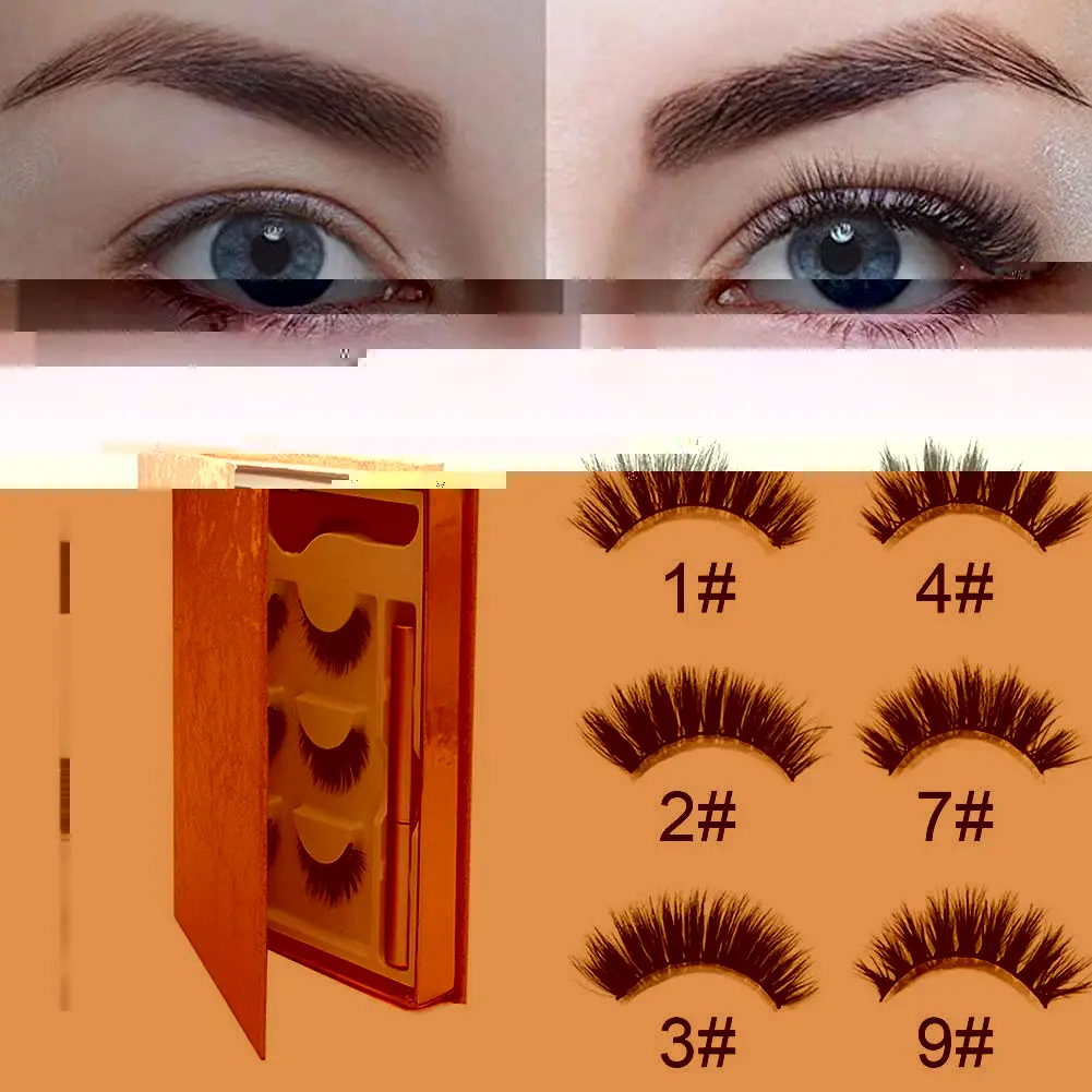 

Magnetic Eyelashes 3D Mink Eyelashes Waterproof Liquid Lasting False Handmade Long Eyelashes Eyelash Tool Short Makeup L4H4