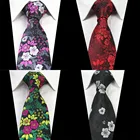 Классический галстук Ricnais, 7 см, с цветочным рисунком, красный, синий, Шелковый, жаккардовый, для костюма, женский, деловой, галстуки для свадебной вечеринки, подарки, аксессуары