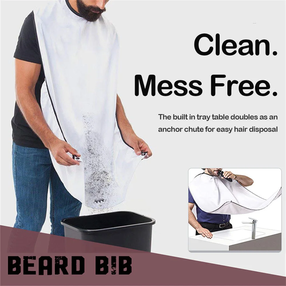 

Male Shaving Apron Male Beard Apron Razor Holder Hair Shave Beard Catcher Waterproof Floral Cloth Bathroom Cleaning Gift for Man