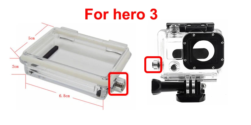 hero3 Для Gopro аксессуары ЖК-дисплей экран Bacpac батарея водонепроницаемый корпус чехол задняя крышка для GoPro Hero 4 3+ 3 корпус - Цвет: hero3