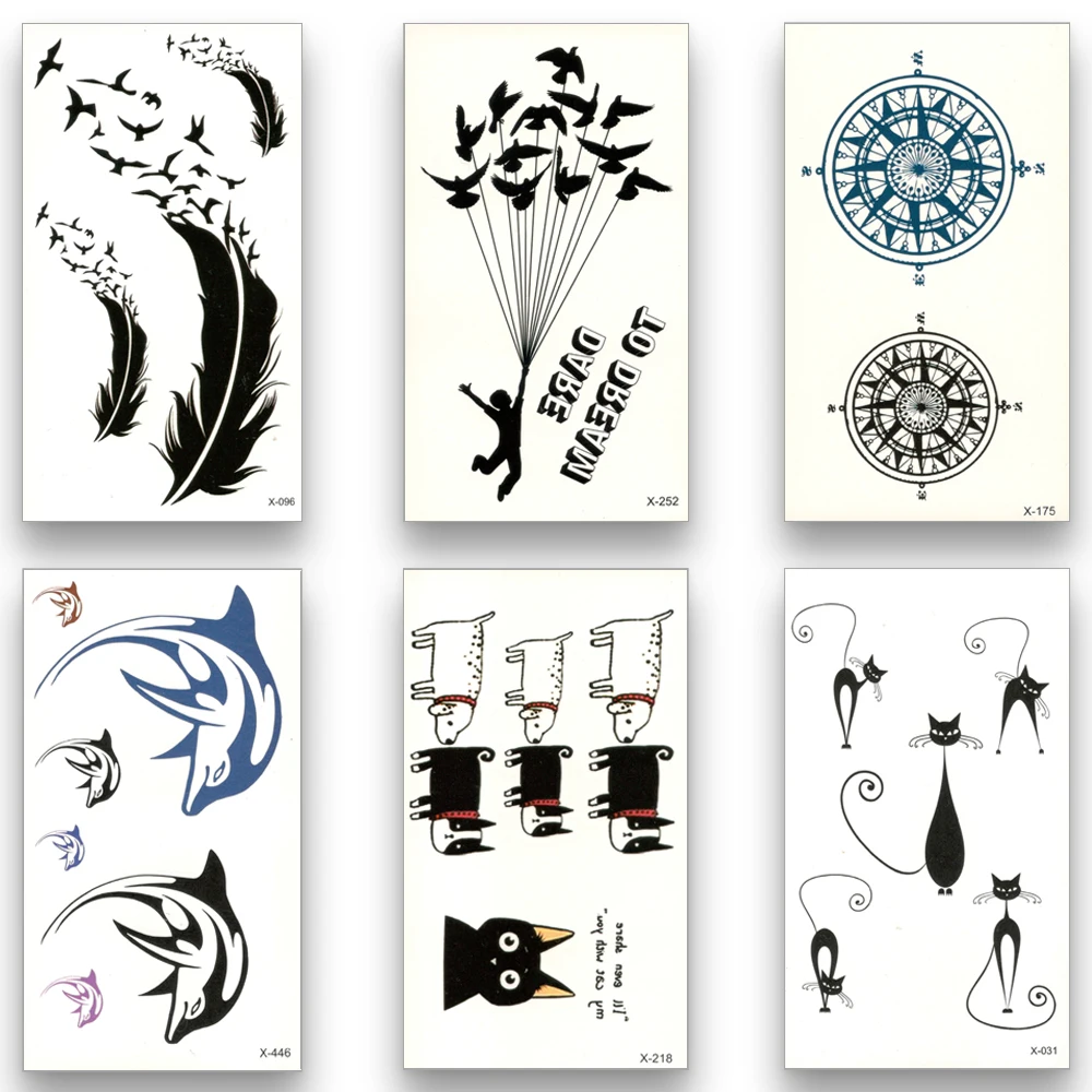 

12Pcs/Set,Waterproof Temporary Fake Tattoos Stickers,Water Transfer Black Small Pattern for Man,Woman,Girl,Beauty Cool Body Art