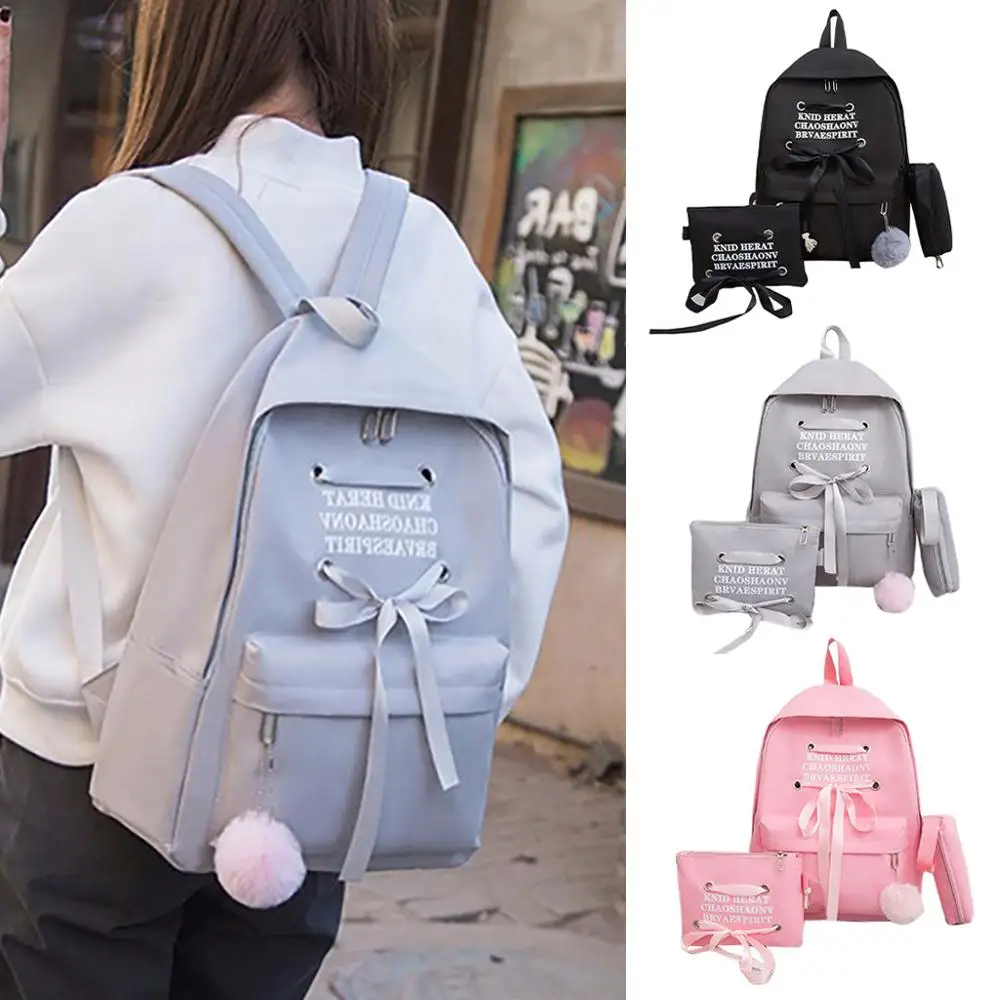 Рюкзак для девочек школьная сумка книг комплект из 3 предметов модный