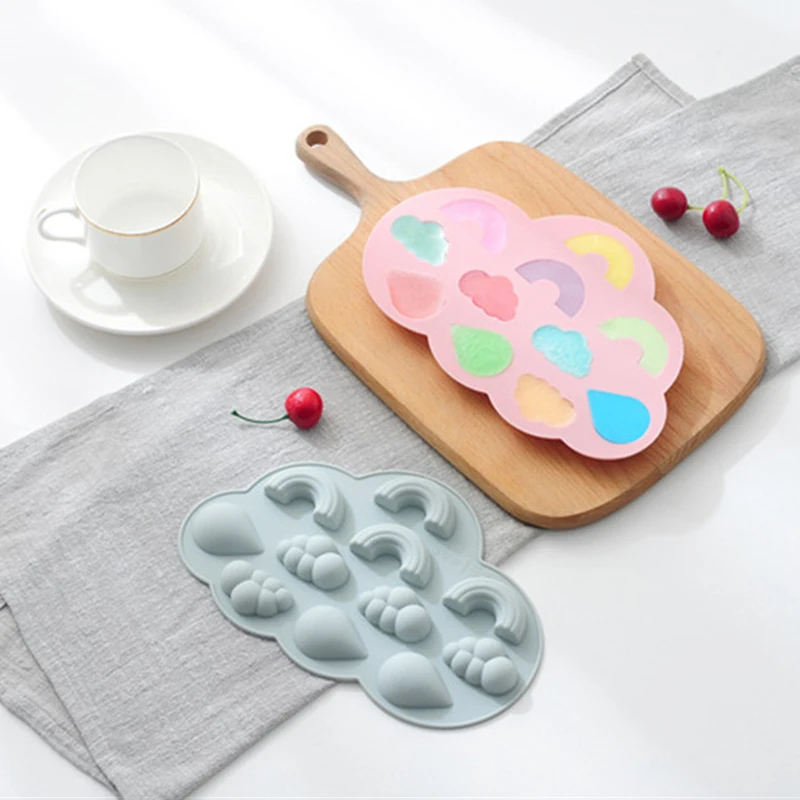 11 сетка радуги и облака силиконовая шоколадная форма для пудинга желе липких пресс форм с изображением